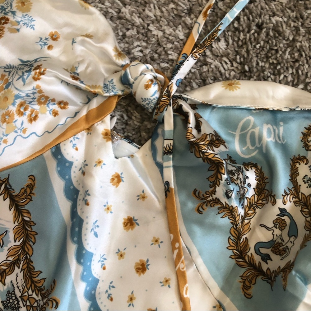 Reformation Sorrentine Silk Mini Dress - L'Isola Di Capri - Picture 4 of 7